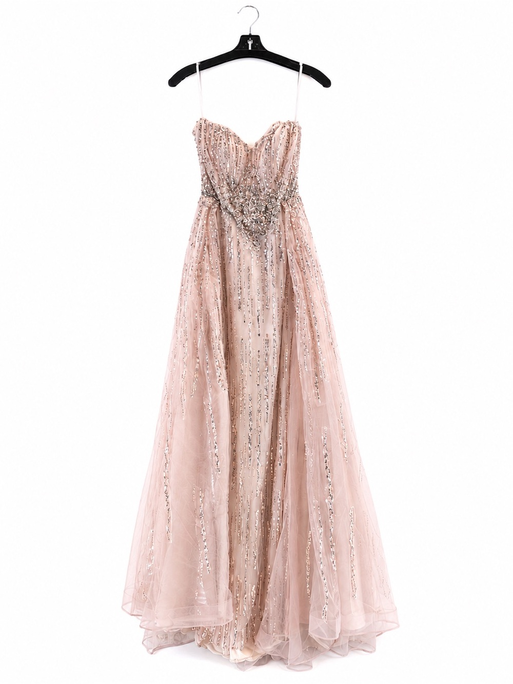 Catwalk 60119 Blush Pink Strapless Sequin Prom Dress